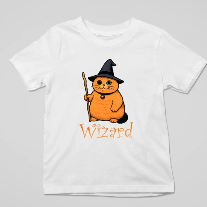 Wizard - mačací čarodejník - detské tričko s potlačou