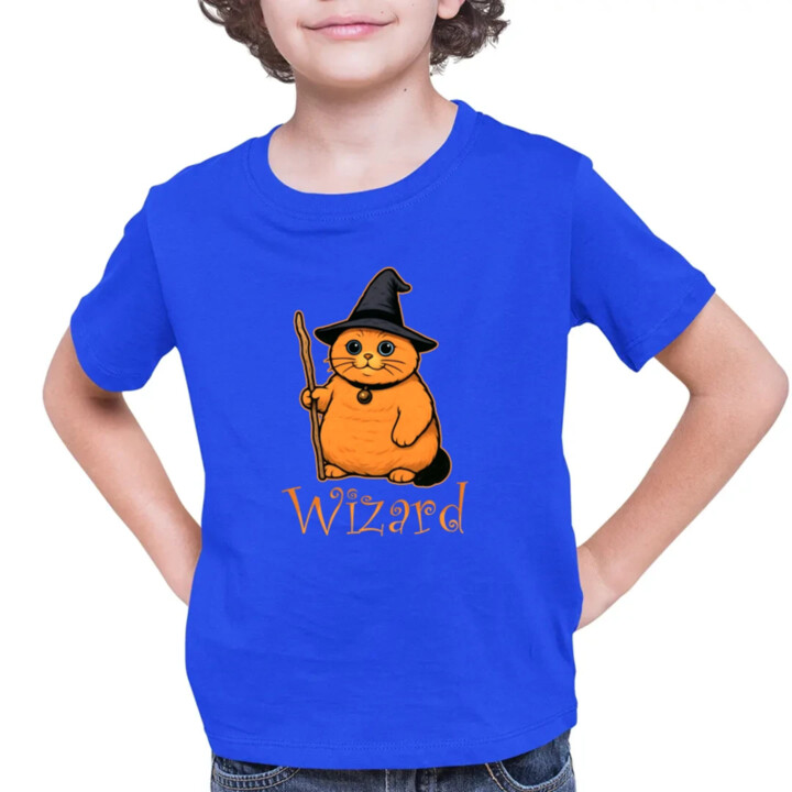 Wizard - mačací čarodejník - detské tričko s potlačou