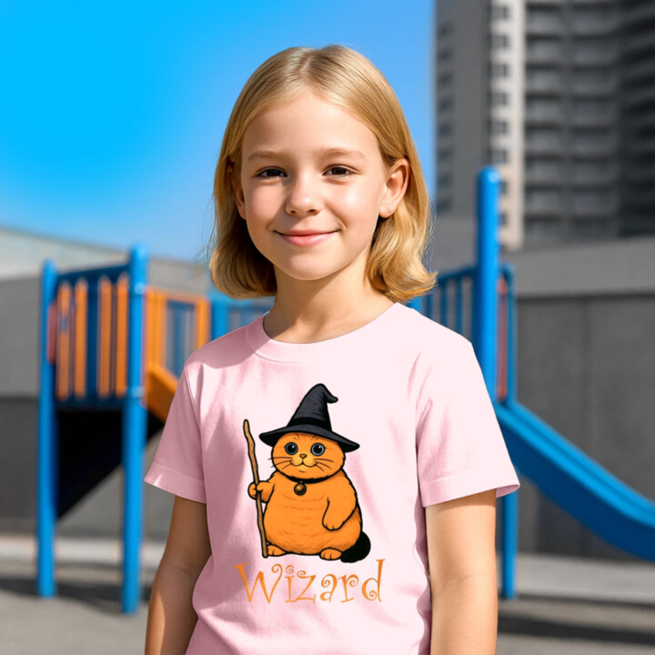 Wizard - mačací čarodejník - detské tričko s potlačou