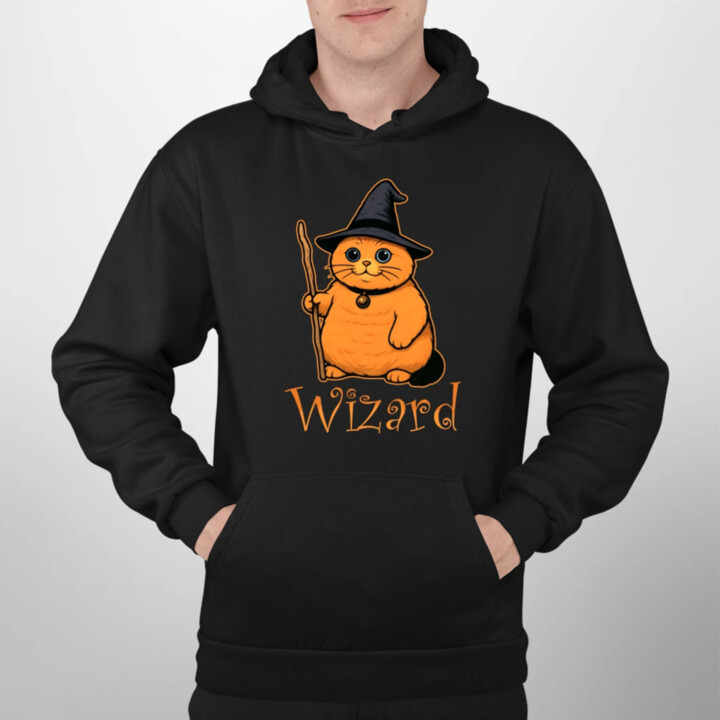 Wizard - mačací čarodejník  - pánska mikina s potlačou