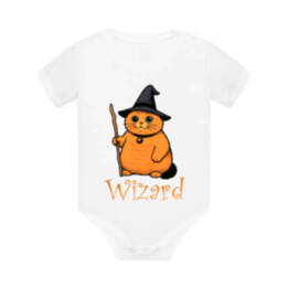 Wizard - mačací čarodejník  - body s potlačou