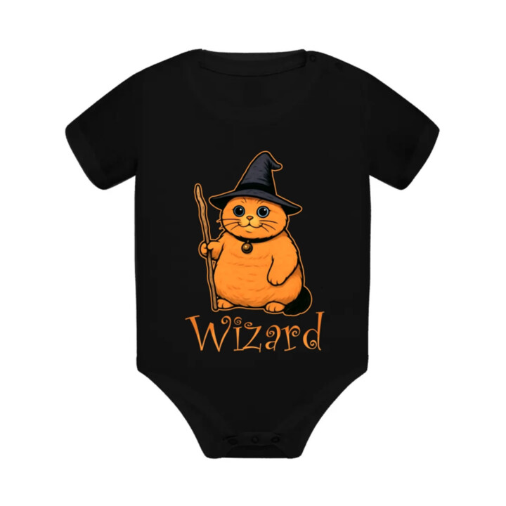Wizard - mačací čarodejník  - body s potlačou