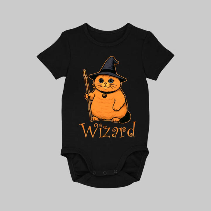 Wizard - mačací čarodejník  - body s potlačou