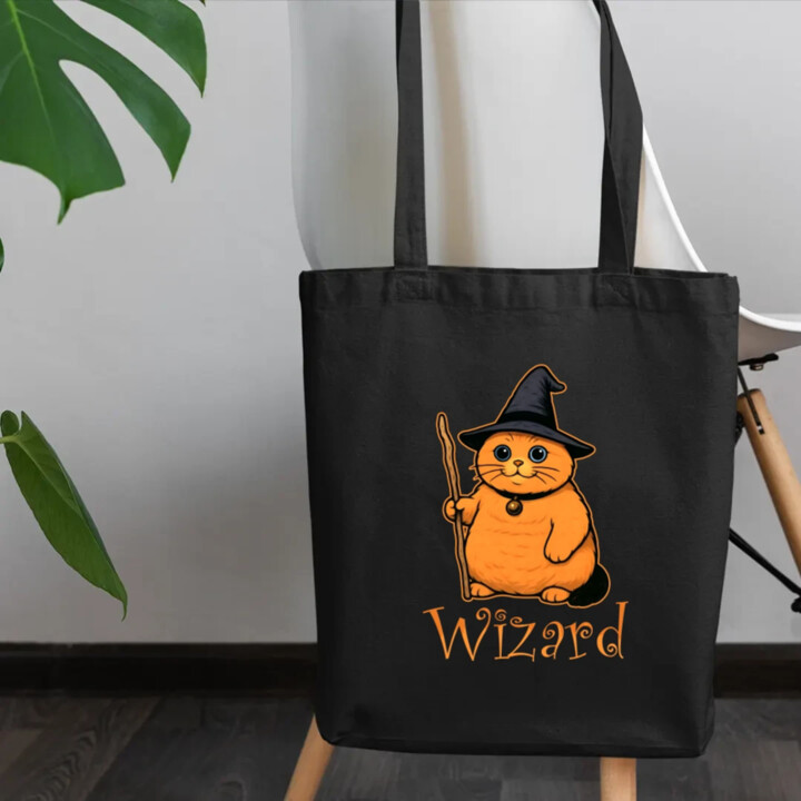 Wizard - mačací čarodejník - taška s potlačou