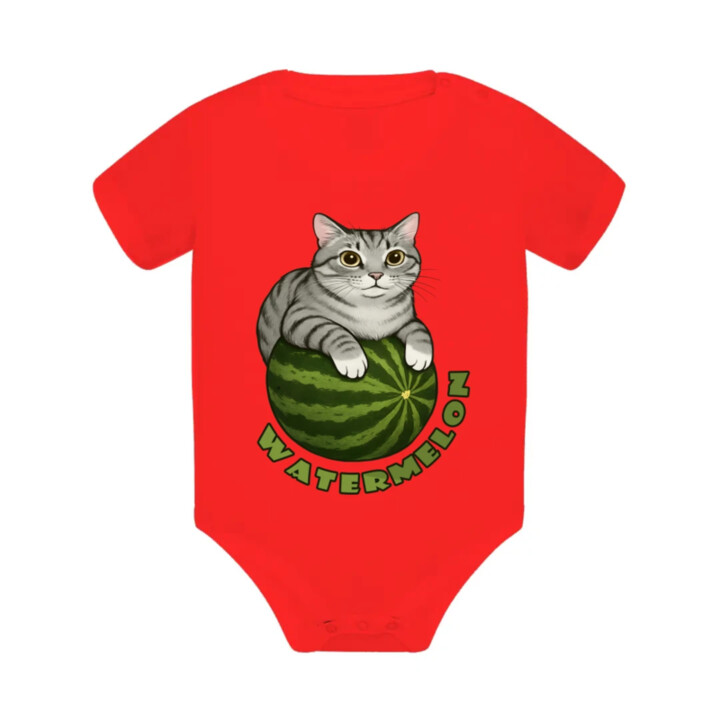 Watermelon - mačka na melóne  - body s potlačou