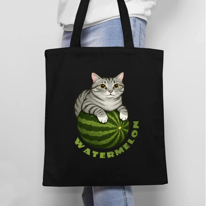 Watermelon - mačka na melóne - taška s potlačou
