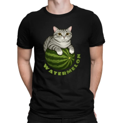 Watermelon - mačka na melóne - pánske tričko s potlačou