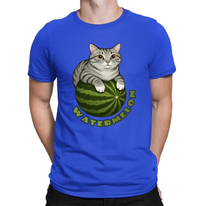 Watermelon - mačka na melóne - pánske tričko s potlačou