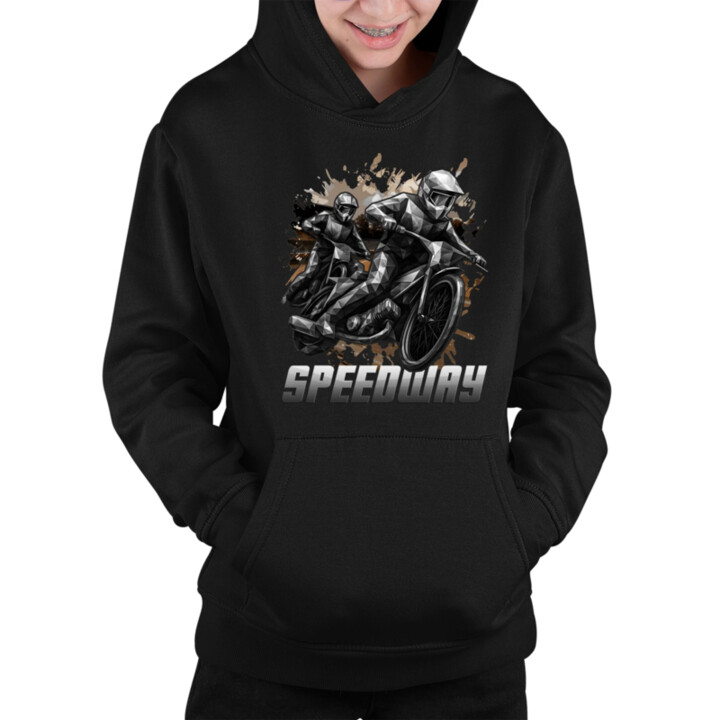 Speedway - plochá dráha - detská mikina s kapucňou