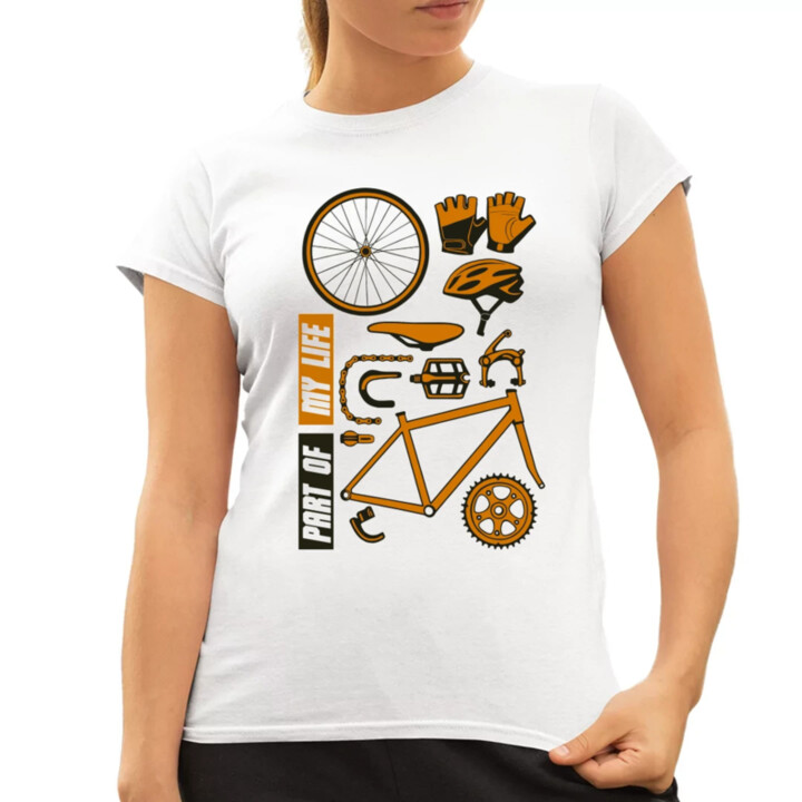 Part of my life - súčasť môjho života - bicykel - dámske tričko s potlačou
