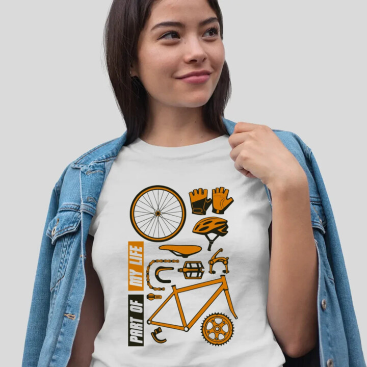 Part of my life - súčasť môjho života - bicykel - dámske tričko s potlačou