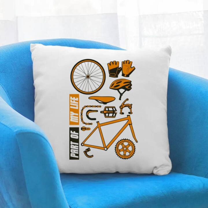 Part of my life - súčasť môjho života - bicykel - vankúš s potlačou