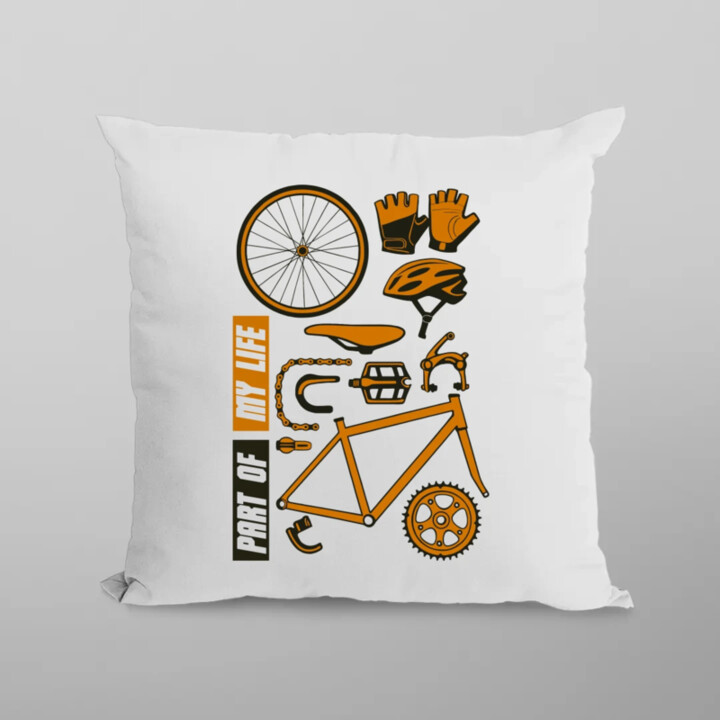 Part of my life - súčasť môjho života - bicykel - vankúš s potlačou