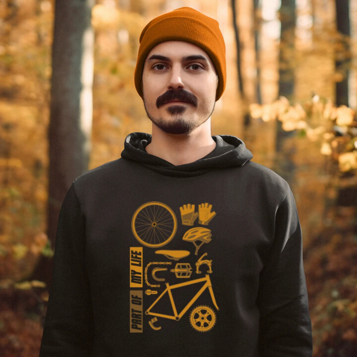 Part of my life - súčasť môjho života - bicykel  - pánska mikina s potlačou