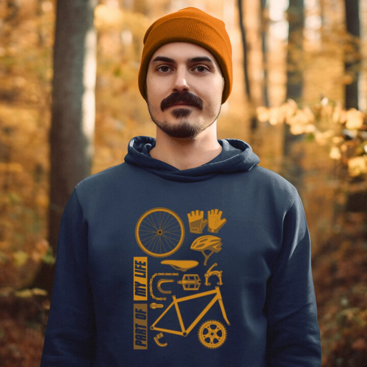 Part of my life - súčasť môjho života - bicykel  - pánska mikina s potlačou
