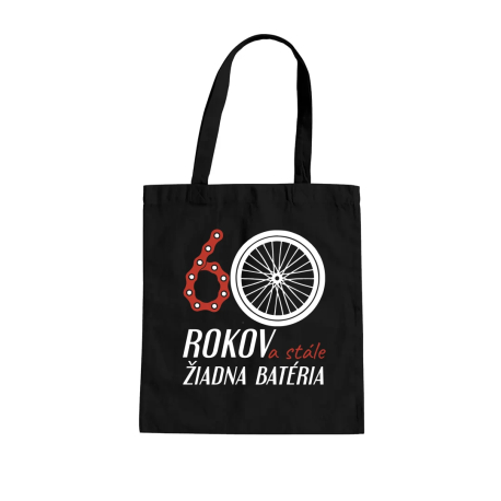 60 rokov a stále žiadna batéria - taška s potlačou