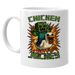 Chicken jockey - zombie – kura - keramický hrnček s potlačou  pre fanúšikov Minecraftu