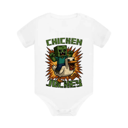 Chicken jockey - zombie – kura  - body s potlačou  pre fanúšikov Minecraftu