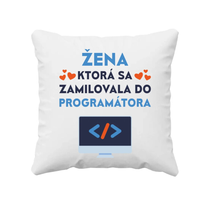 Žena, ktorá sa zamilovala do programátora - vankúš s potlačou