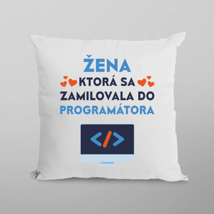 Žena, ktorá sa zamilovala do programátora - vankúš s potlačou