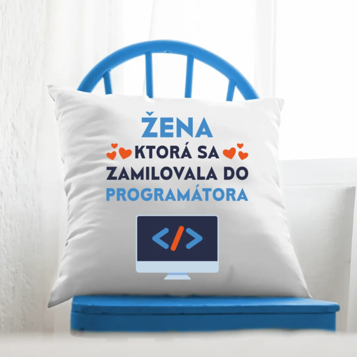 Žena, ktorá sa zamilovala do programátora - vankúš s potlačou