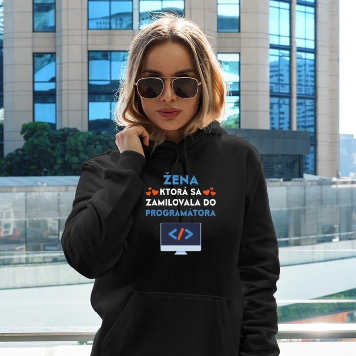 Žena, ktorá sa zamilovala do programátora  - dámska mikina s potlačou