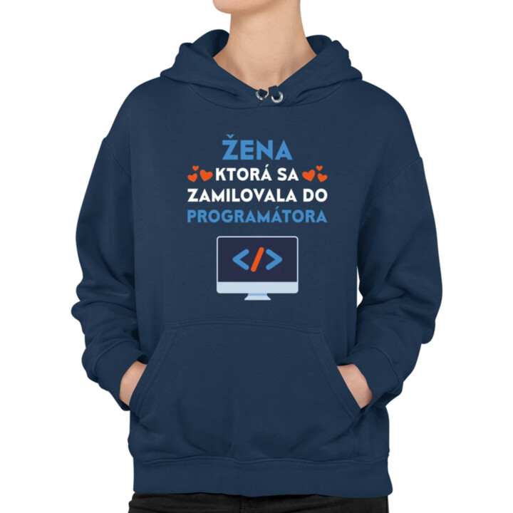 Žena, ktorá sa zamilovala do programátora  - dámska mikina s potlačou