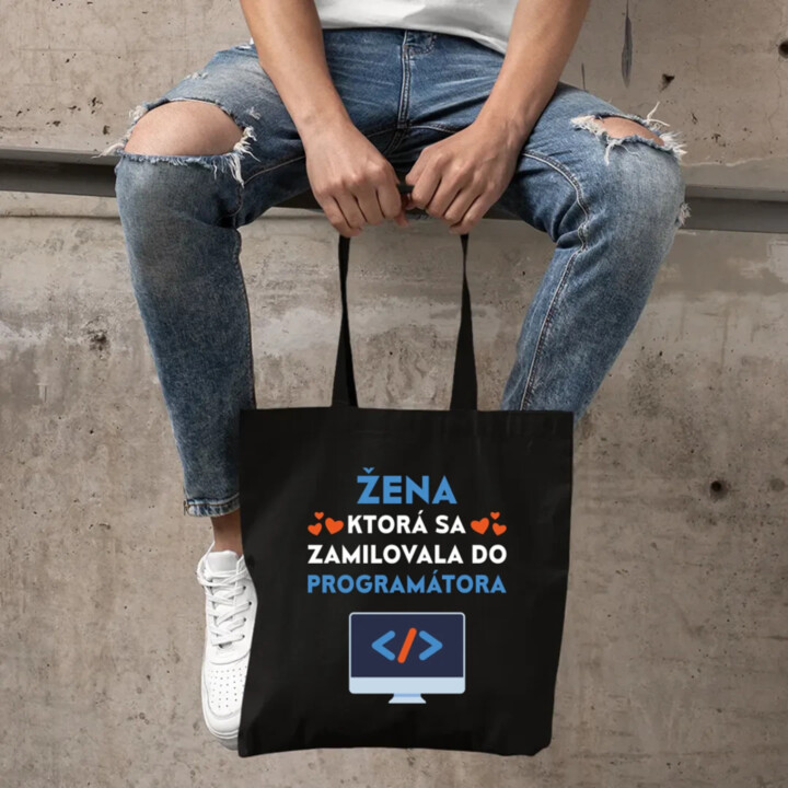 Žena, ktorá sa zamilovala do programátora - taška s potlačou