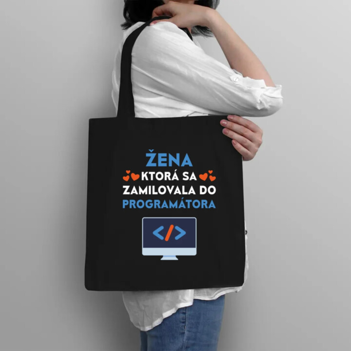 Žena, ktorá sa zamilovala do programátora - taška s potlačou