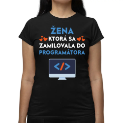 Žena, ktorá sa zamilovala do programátora - dámske tričko s potlačou