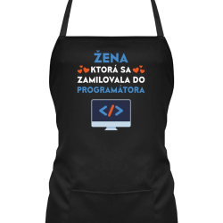 Žena, ktorá sa zamilovala do programátora - zástera s potlačou