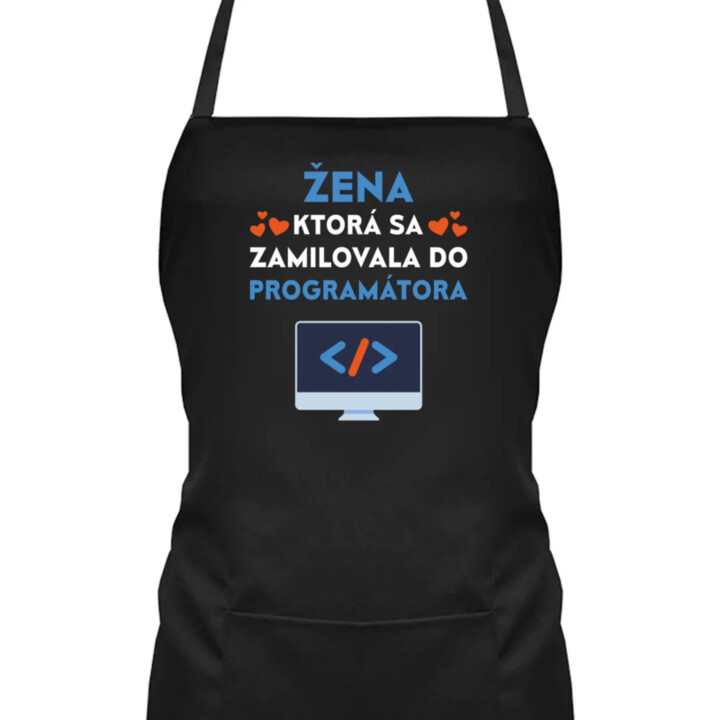 Žena, ktorá sa zamilovala do programátora - zástera s potlačou