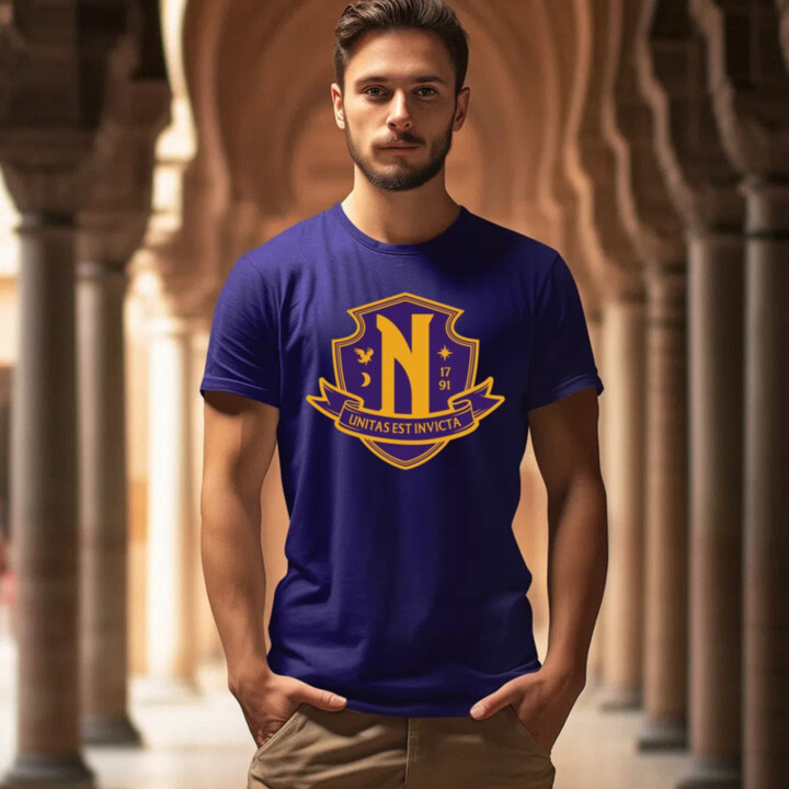 Unitas Est Invicta - Nevermore Academy - pánske tričko s potlačou