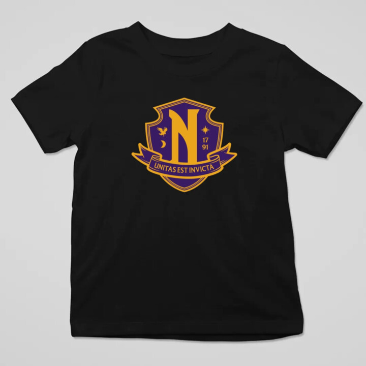Unitas Est Invicta - Nevermore Academy - detské tričko s potlačou