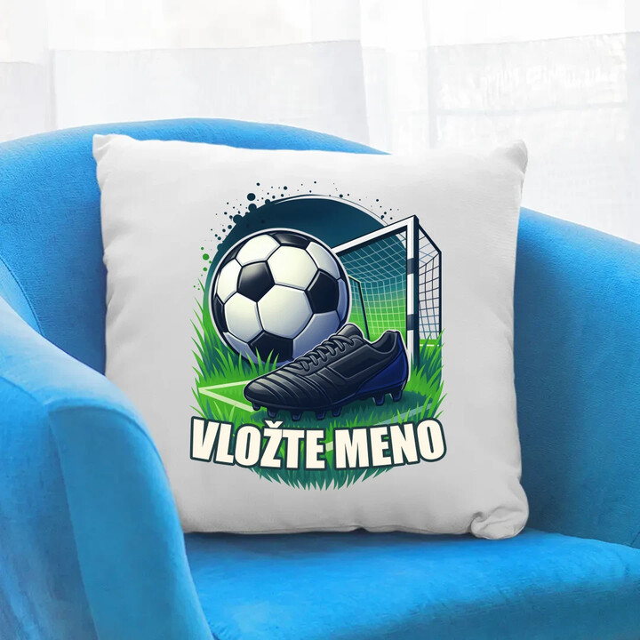 Futbal (meno) - lopta a ihrisko - vankúš s potlačou - personalizovaný produkt