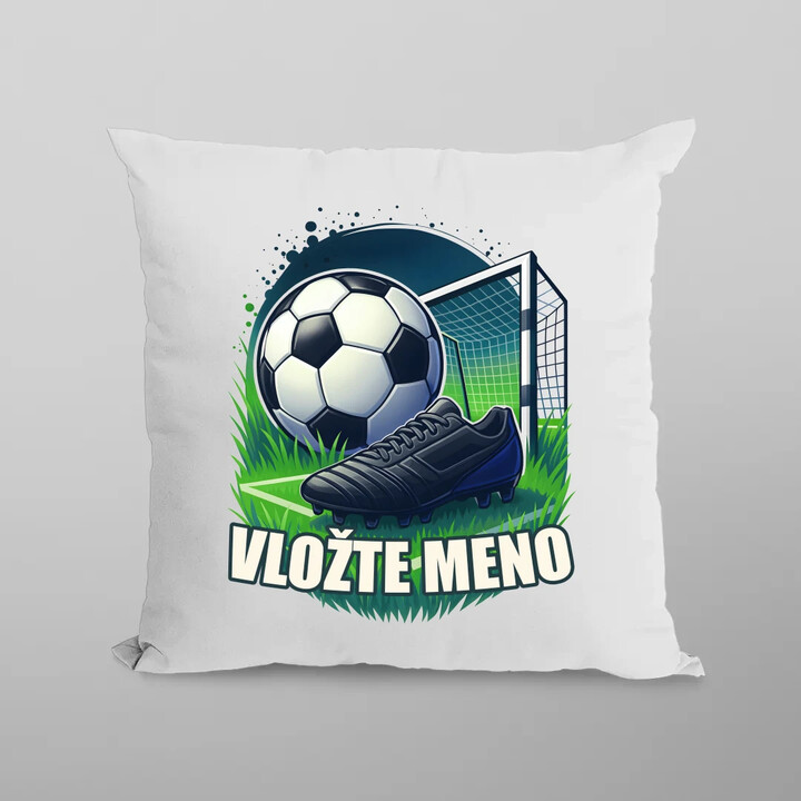 Futbal (meno) - lopta a ihrisko - vankúš s potlačou - personalizovaný produkt