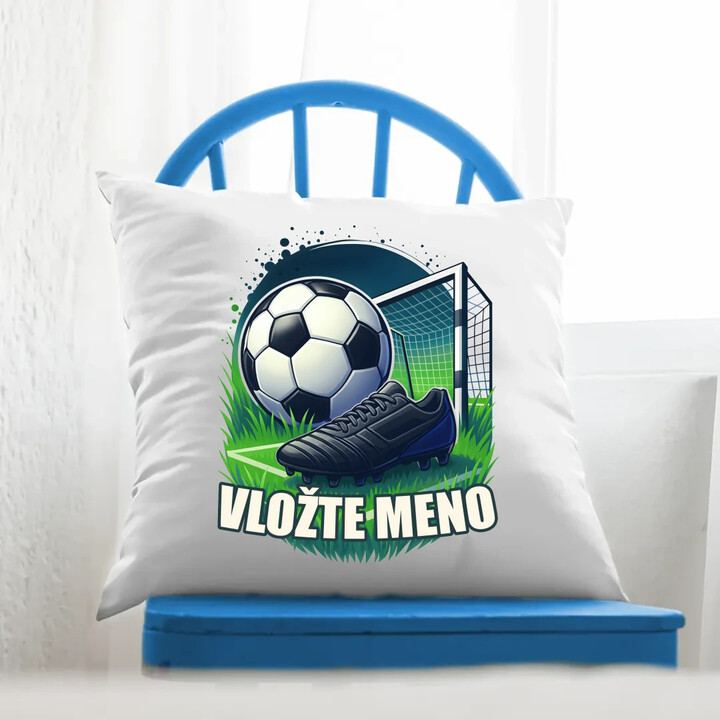 Futbal (meno) - lopta a ihrisko - vankúš s potlačou - personalizovaný produkt