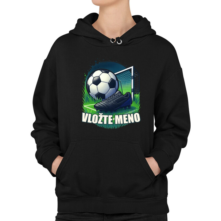 Futbal (meno) - lopta a ihrisko  - dámska mikina s potlačou - personalizovaný produkt