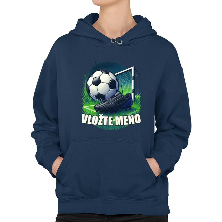 Futbal (meno) - lopta a ihrisko  - dámska mikina s potlačou - personalizovaný produkt
