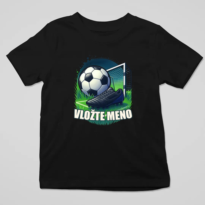 Futbal (meno) - lopta a ihrisko - detské tričko s potlačou - personalizovaný produkt