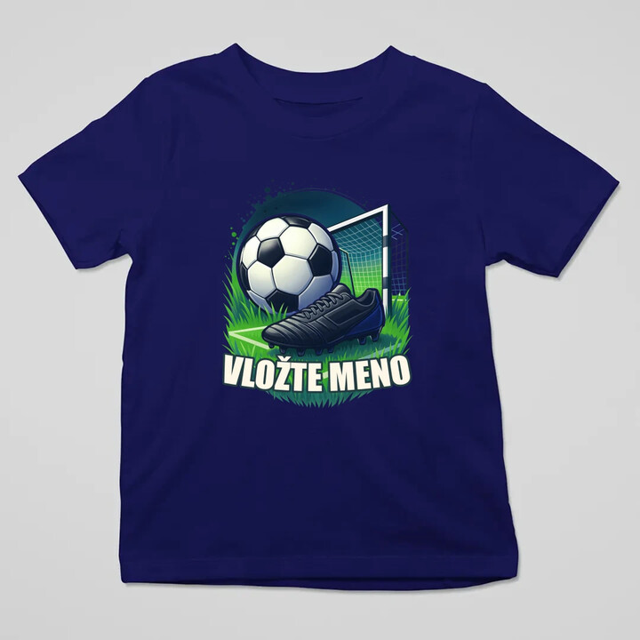 Futbal (meno) - lopta a ihrisko - detské tričko s potlačou - personalizovaný produkt