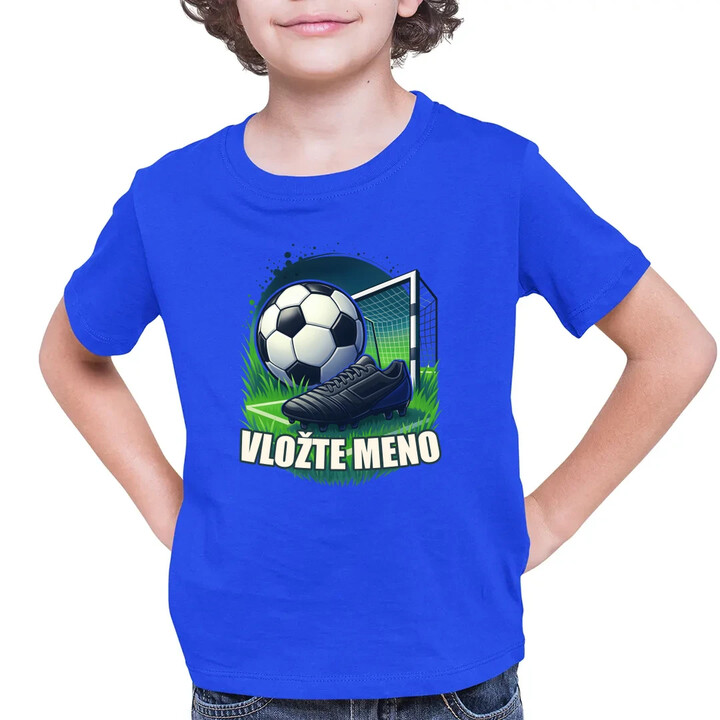 Futbal (meno) - lopta a ihrisko - detské tričko s potlačou - personalizovaný produkt