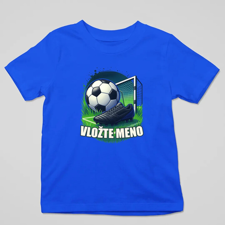 Futbal (meno) - lopta a ihrisko - detské tričko s potlačou - personalizovaný produkt