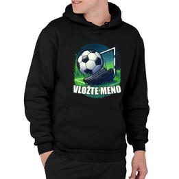 Futbal (meno) - lopta a ihrisko  - pánska mikina s potlačou - personalizovaný produkt