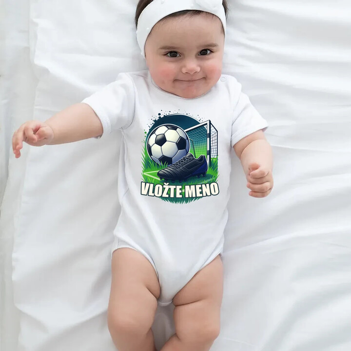 Futbal (meno) - lopta a ihrisko  - body s potlačou - personalizovaný produkt