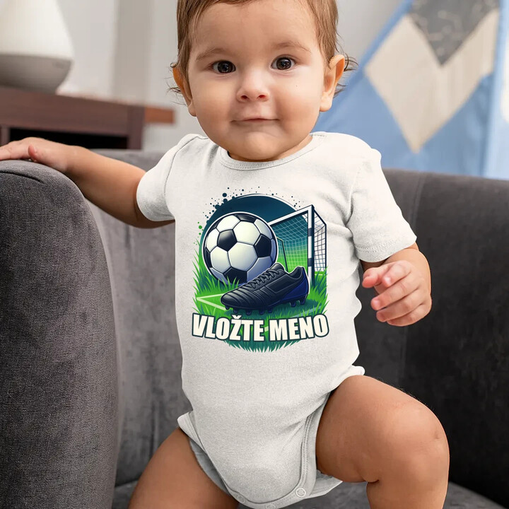 Futbal (meno) - lopta a ihrisko  - body s potlačou - personalizovaný produkt