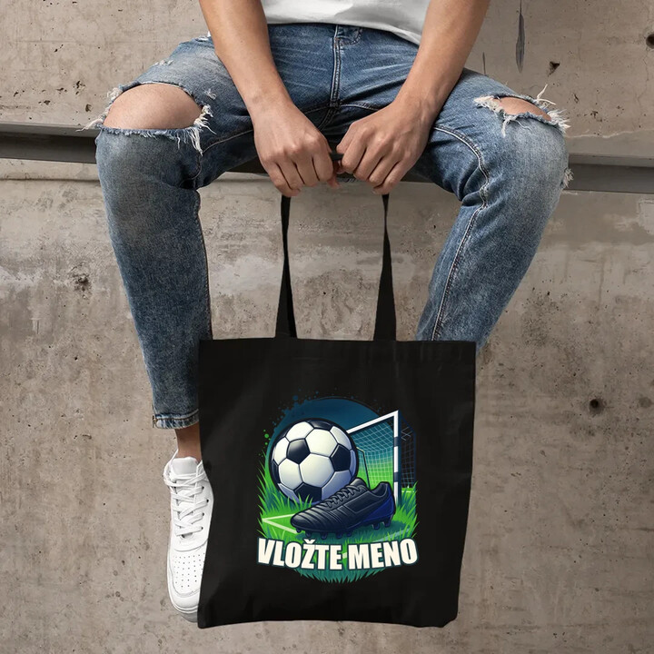Futbal (meno) - lopta a ihrisko - taška s potlačou - personalizovaný produkt