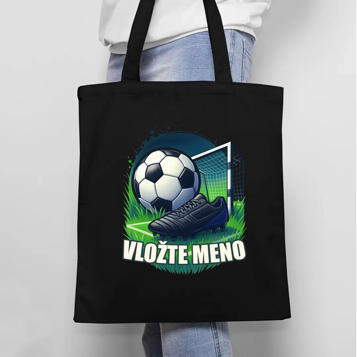 Futbal (meno) - lopta a ihrisko - taška s potlačou - personalizovaný produkt