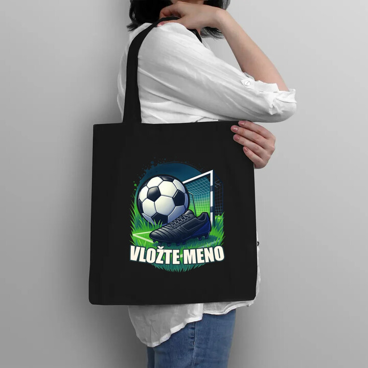 Futbal (meno) - lopta a ihrisko - taška s potlačou - personalizovaný produkt