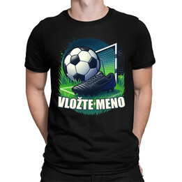 Futbal (meno) - lopta a ihrisko - pánske tričko s potlačou - personalizovaný produkt